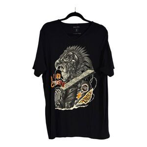AY Güey Men’s  Black T-shirt Graphic Print Skull Eagle Motorcycle Shirt Size 3XL